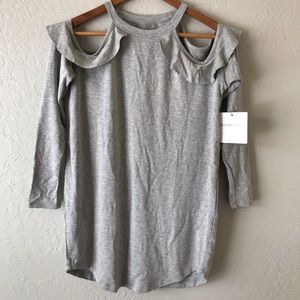 Beyond Yoga Grey Cold Shoulder Top NWT